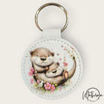 Charger l'image dans la galerie, Porte-clés simili cuir blanc mignon Maman &amp; Enfant
