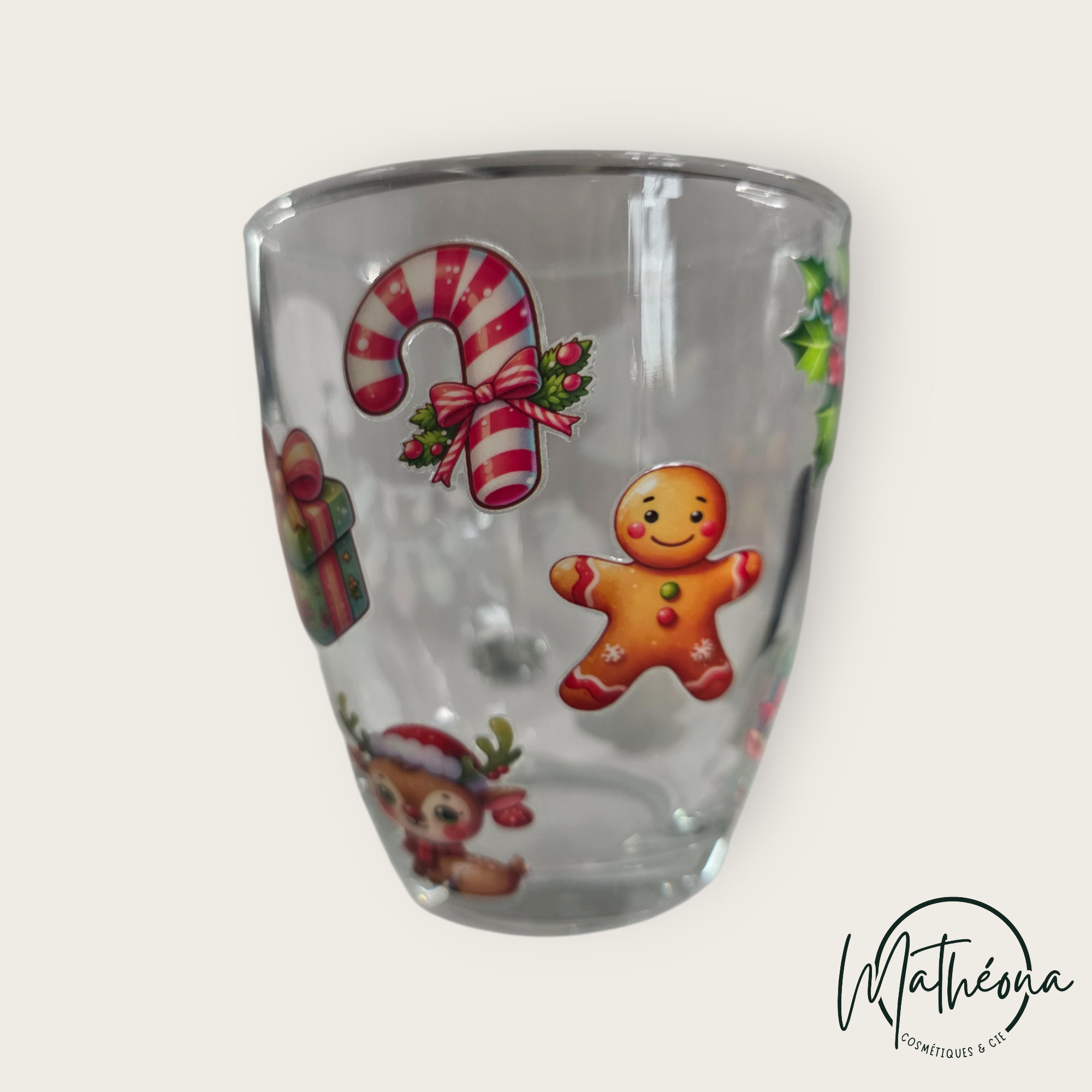 Grand Mug/tasse verre transparent Noël 🎅
