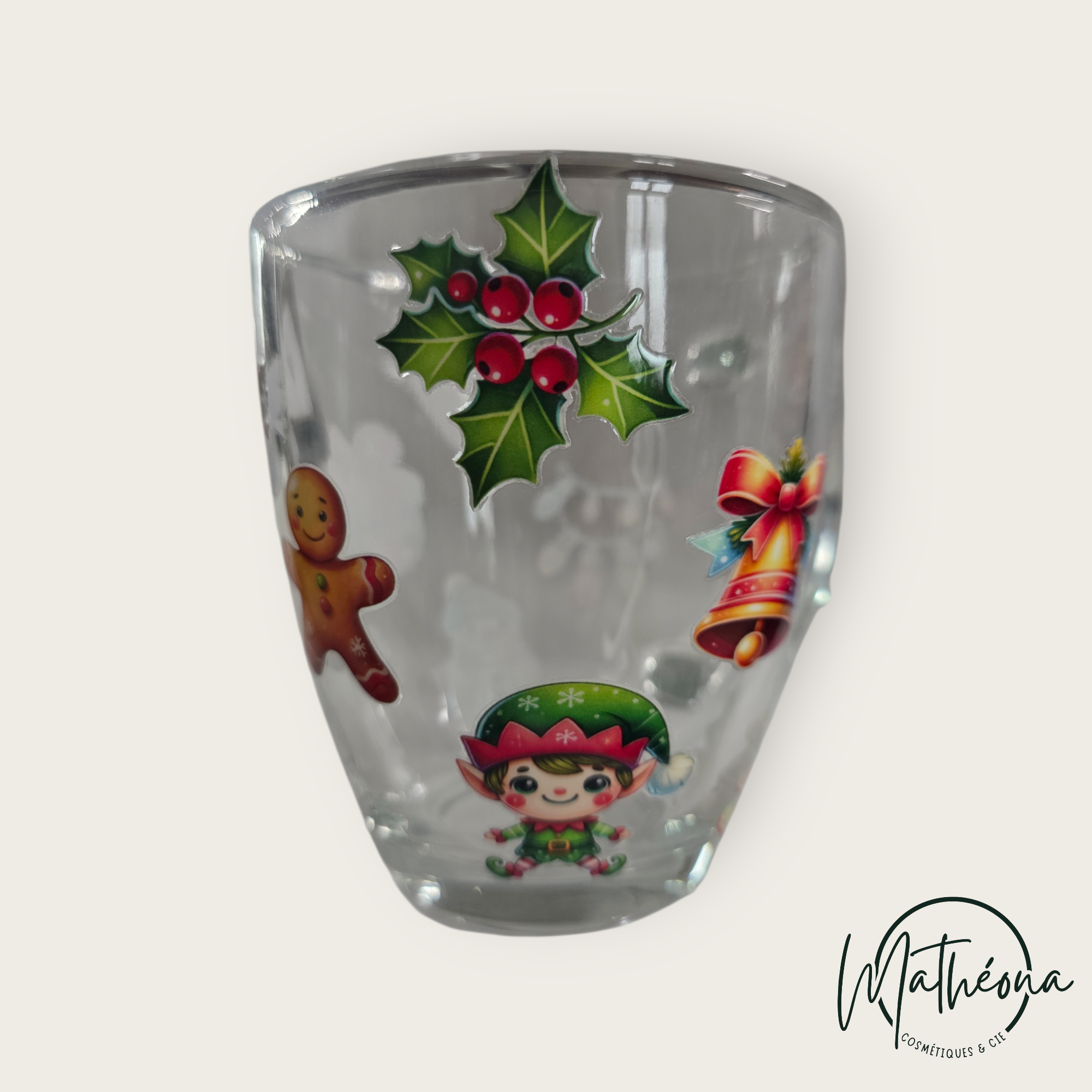 Grand Mug/tasse verre transparent Noël 🎅