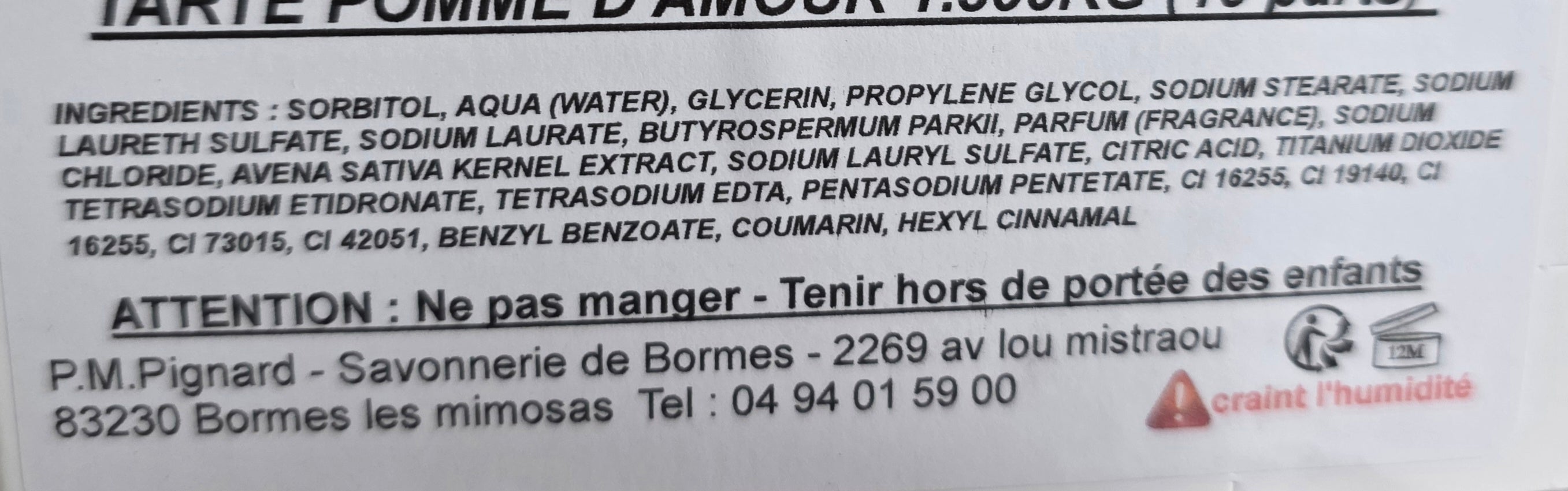 Savon part de tarte Pomme d'amour 100gr Savonnerie de Bormes