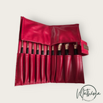 Charger l&#39;image dans la galerie, Coffret de 10 pinceaux avec sa pochette de transport rouge
