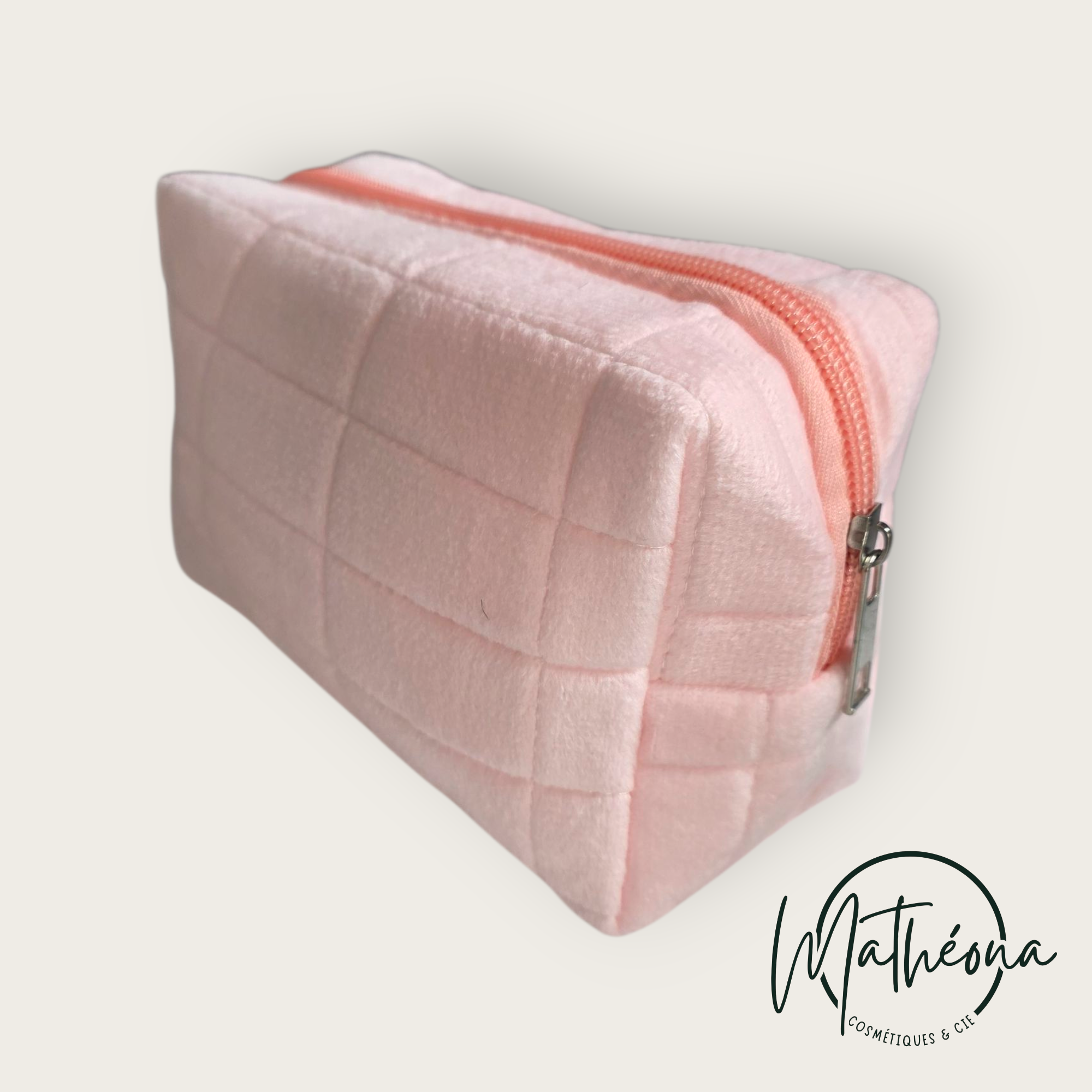 Trousse de toilette velours rose